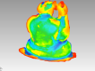 Deviation values from scanned point cloud