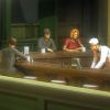 Virtual scene inspired by "Nighthawks", a painting by E. Hopper.